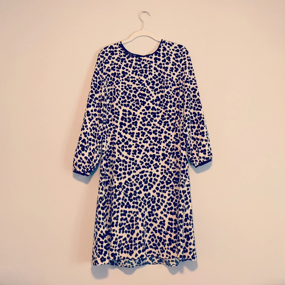 ANNE TAYLOR LOFT Black & White Leopard Print Dress Women's Size 6